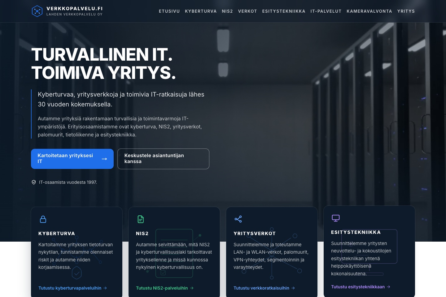Verkkopalvelu.fi — toteutettu yrityssivusto